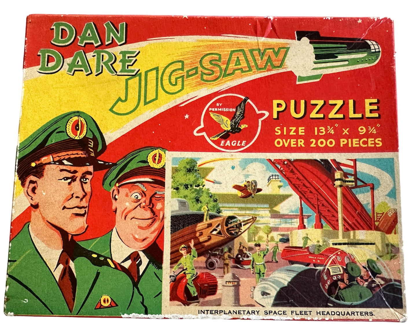 Vintage 1950's The Eagles Dan Dare Jigsaw Puzzle - Interplanetary Space Fleet Headquarters - Fantastic Condition -100% Complete - In The Original Box