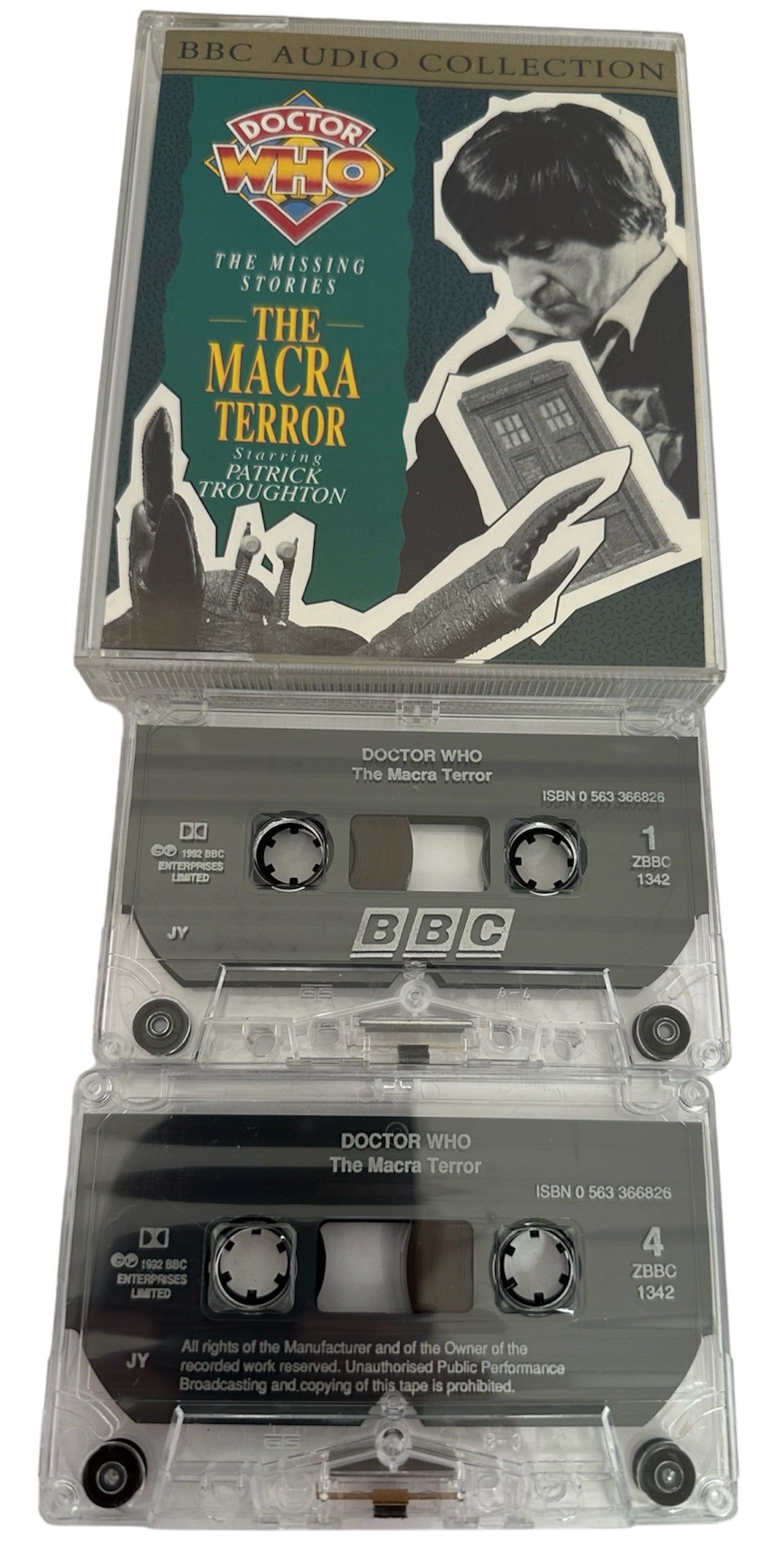 Vintage 1992 BBCs Radio Collection - Doctor Dr Who - The Missing Stories - The Macra Terror Starring Patrick Troughton - Double Audio Cassette Set - Shop Stock Room Find