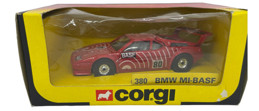 Vintage 1983 Corgis No. 380 BMW MI-BASF Racing Car Die-Cast Replica Vehicle 1:43 Scale Model - Shop Stock Room Find