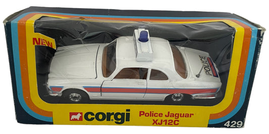 Vintage 1975 Corgis No. 429 Jaguar XJ12C Police Car Die-Cast Replica Vehicle 1:43 Scale Model - Brand New Shop Stock Room Find