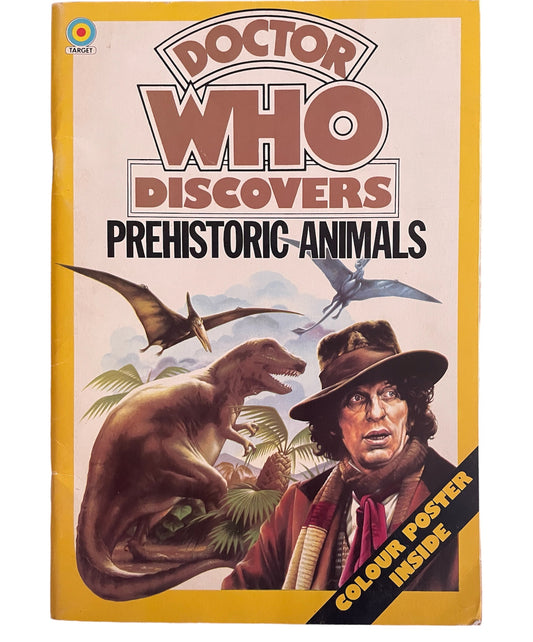 Vintage Target Books 1977 Doctor Who Discovers Prehistoric Animals Paperback Book With Free Colour Poster - Fantastic Condition Former Shop Stock