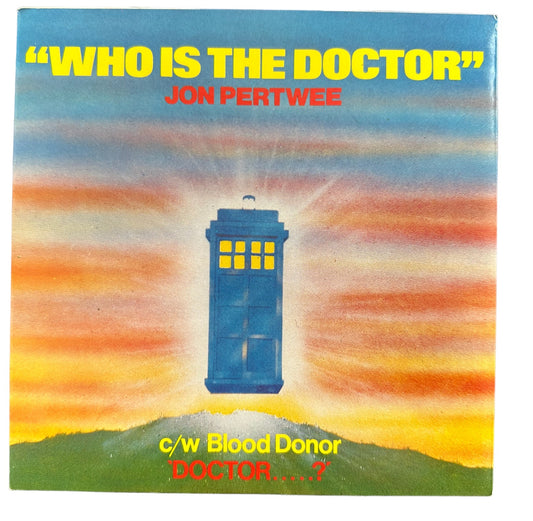 Vintage 1980 Dr Who AKA Jon Pertwee A.Side Who Is The Doctor, B.Side Blood Donor Doctor, Safari Label Vinyl Record - Shop Stock Room Find