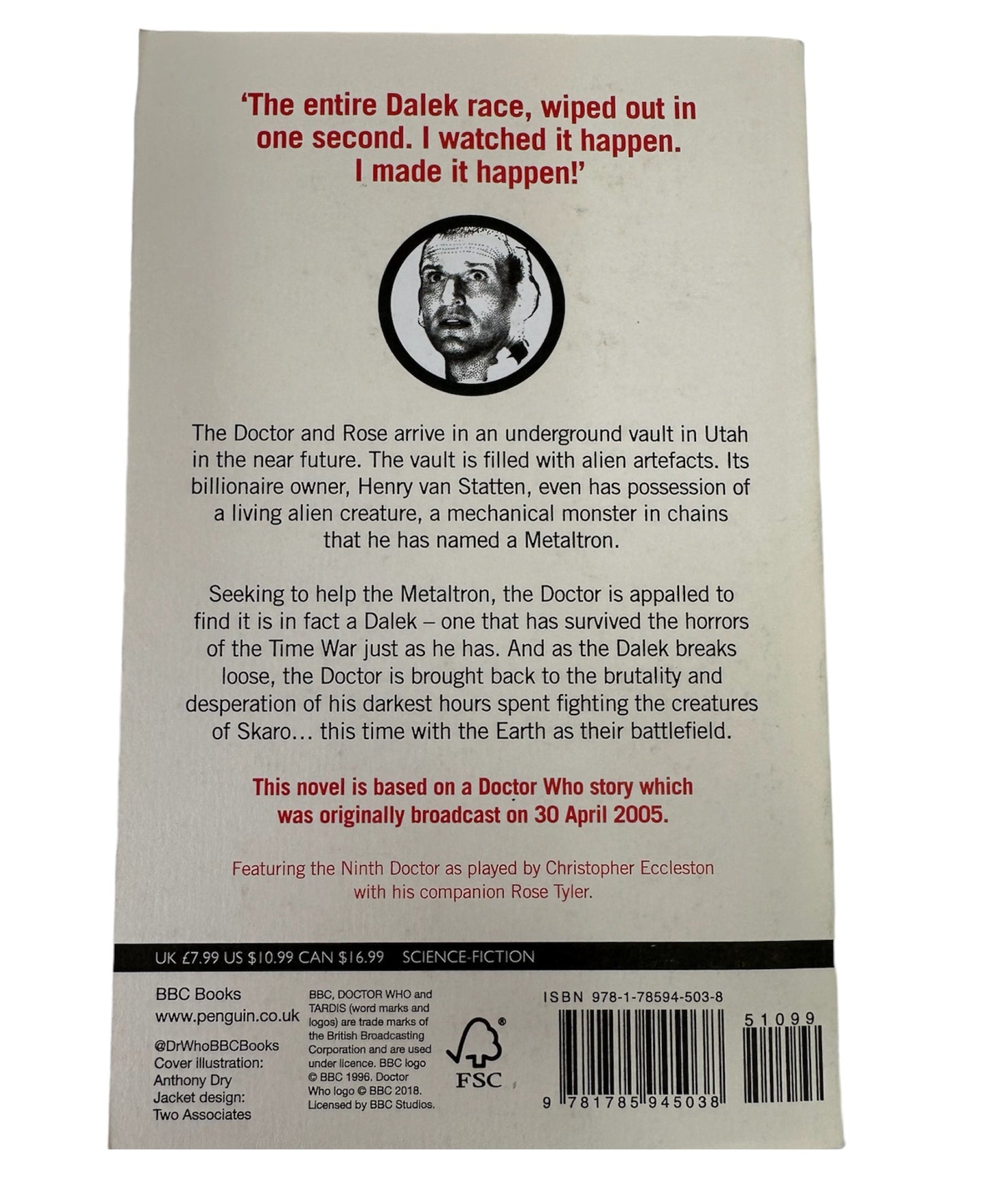 Doctor Dr Who Dalek BBC Target Paperback Novel 2021 By Robert Shearman