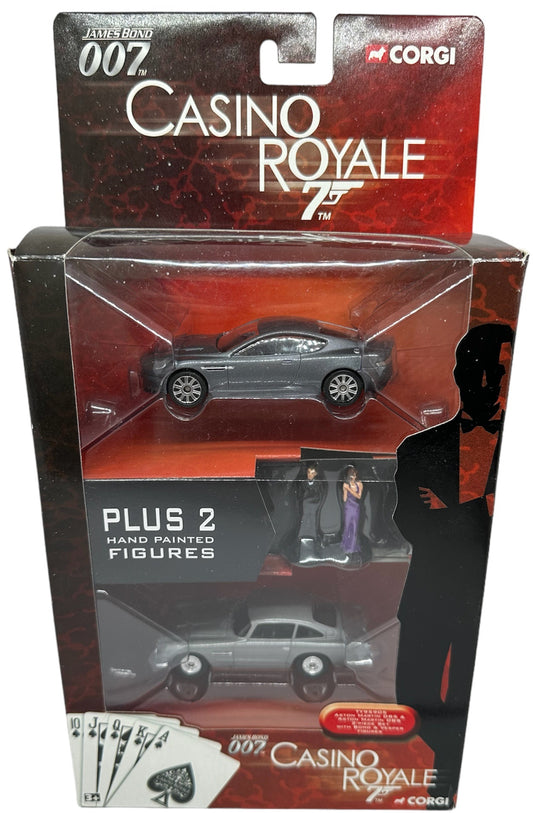 Vintage 2006 Corgi James Bond Casino Royale Set Of 2 1/50 Scale Die-cast Model Vehicles - The Aston Martin DB5 & The Aston Martin DBS - Plus 2 Hand Painted Figures - Set No. TY95905 - Shop Stock Room Find