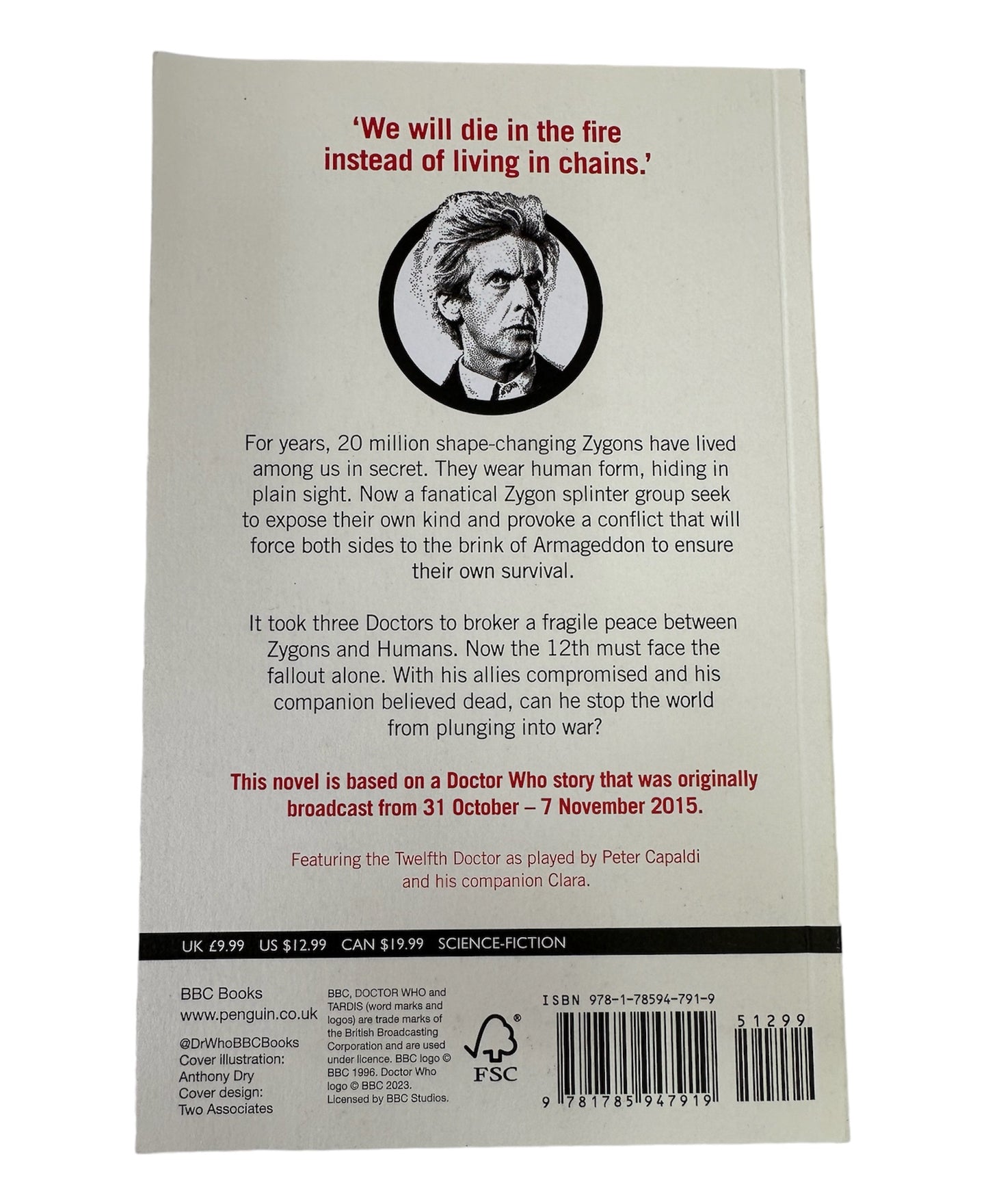 Doctor Dr Who The Zygon Invasion BBC Target Paperback Novel 2023 By Peter Harness.