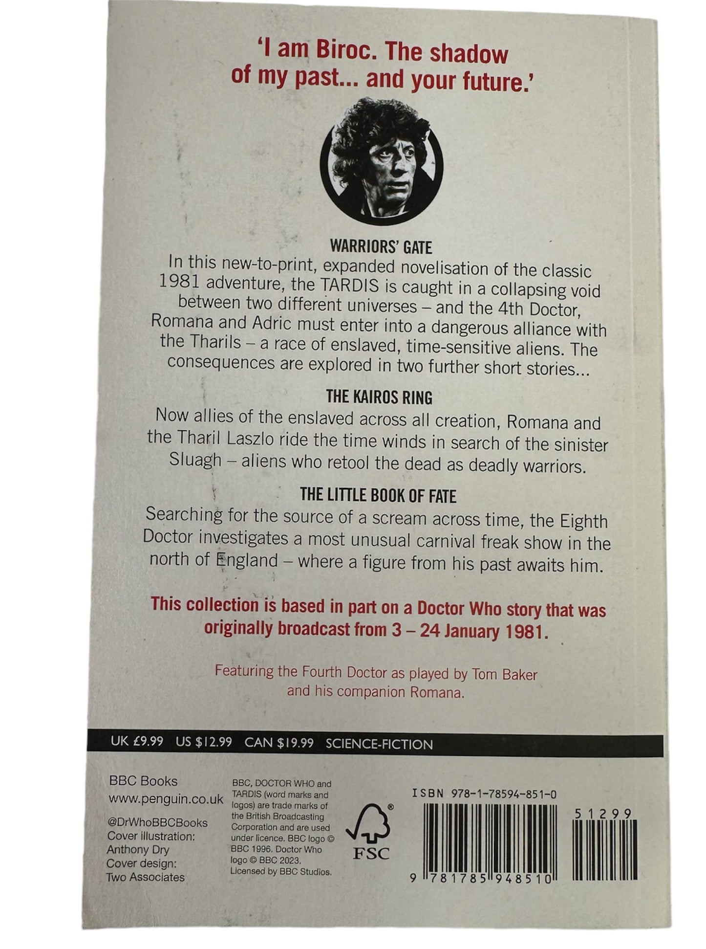 Doctor Dr Who Warriors Gate And Beyond BBC Target Paperback Novel 2023 By Stephen Gallagher
