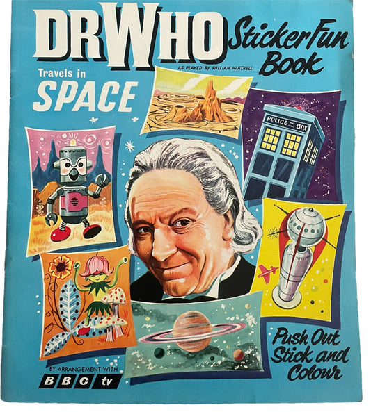 Vintage World Distributors 1966 Ultra Rare Dr Who Travels In Space Sticker Fun Book - Fantastic Condition - Ultra Rare Item.