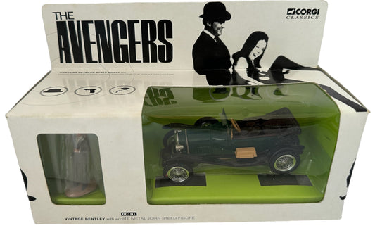 Vintage 1998 Corgi Classics The Avengers Original Steed's Vintage Green Bentley 1:43 Scale Die Cast Model With Metal John Steed Figure - Shop Stock Room Find