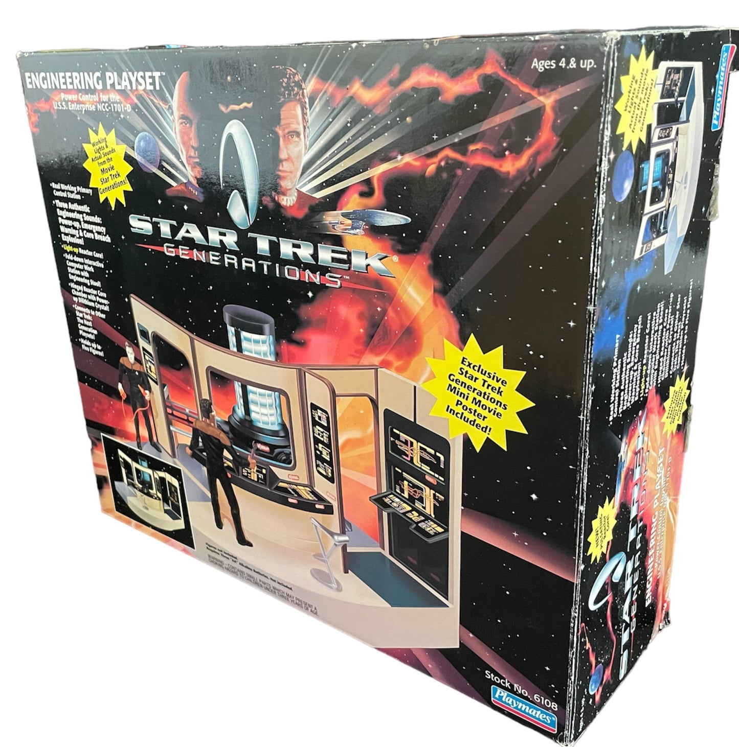 Vintage Playmates 1994 Star Trek Generations Engineering Action Playset With Authentic Lights And Sounds From The Movie - Demonstration Model