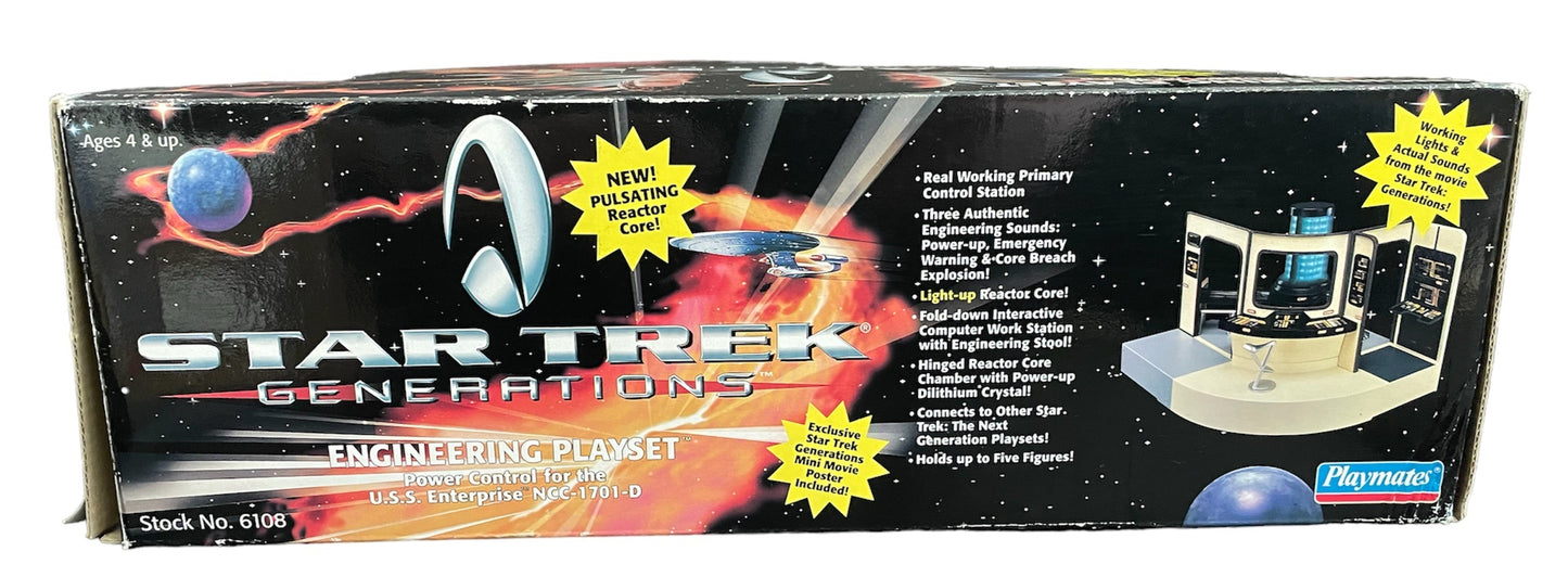 Vintage Playmates 1994 Star Trek Generations Engineering Action Playset With Authentic Lights And Sounds From The Movie - Demonstration Model