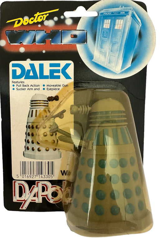 Vintage Dapol 1987 Doctor Dr Who Grey & Blue Dalek Action Figure - Mint On Card - Shop Stock Room Find