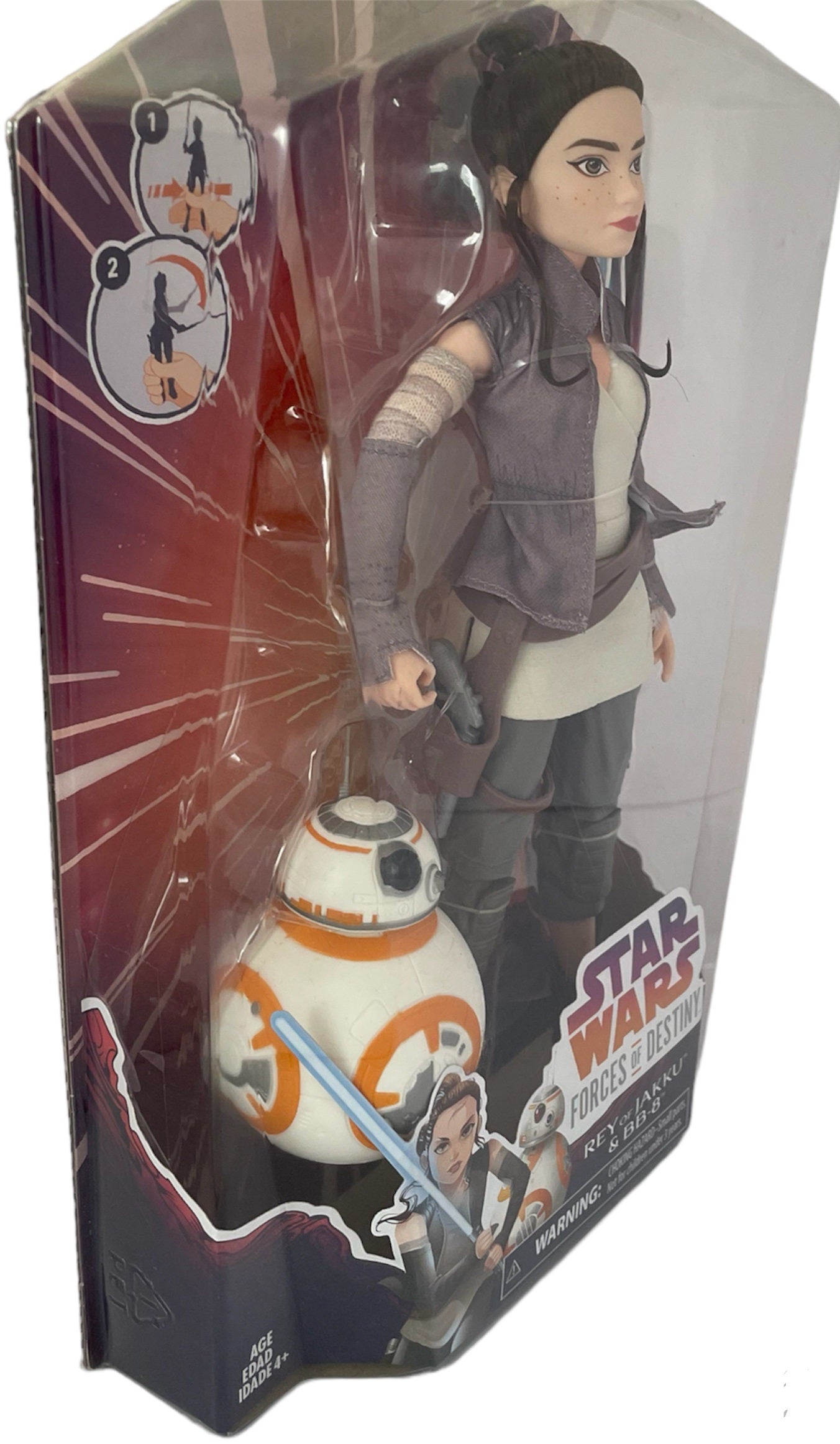Vintage 2016 Star Wars Forces Of Destiny Rey Of Jakku 12 Inch Action Figure With BB-8 Droid - Brand New Factory Sealed Shop Stock Room Find