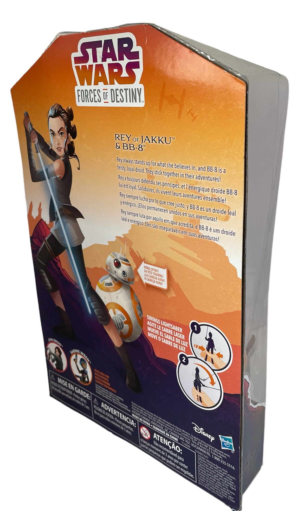 Vintage 2016 Star Wars Forces Of Destiny Rey Of Jakku 12 Inch Action Figure With BB-8 Droid - Brand New Factory Sealed Shop Stock Room Find