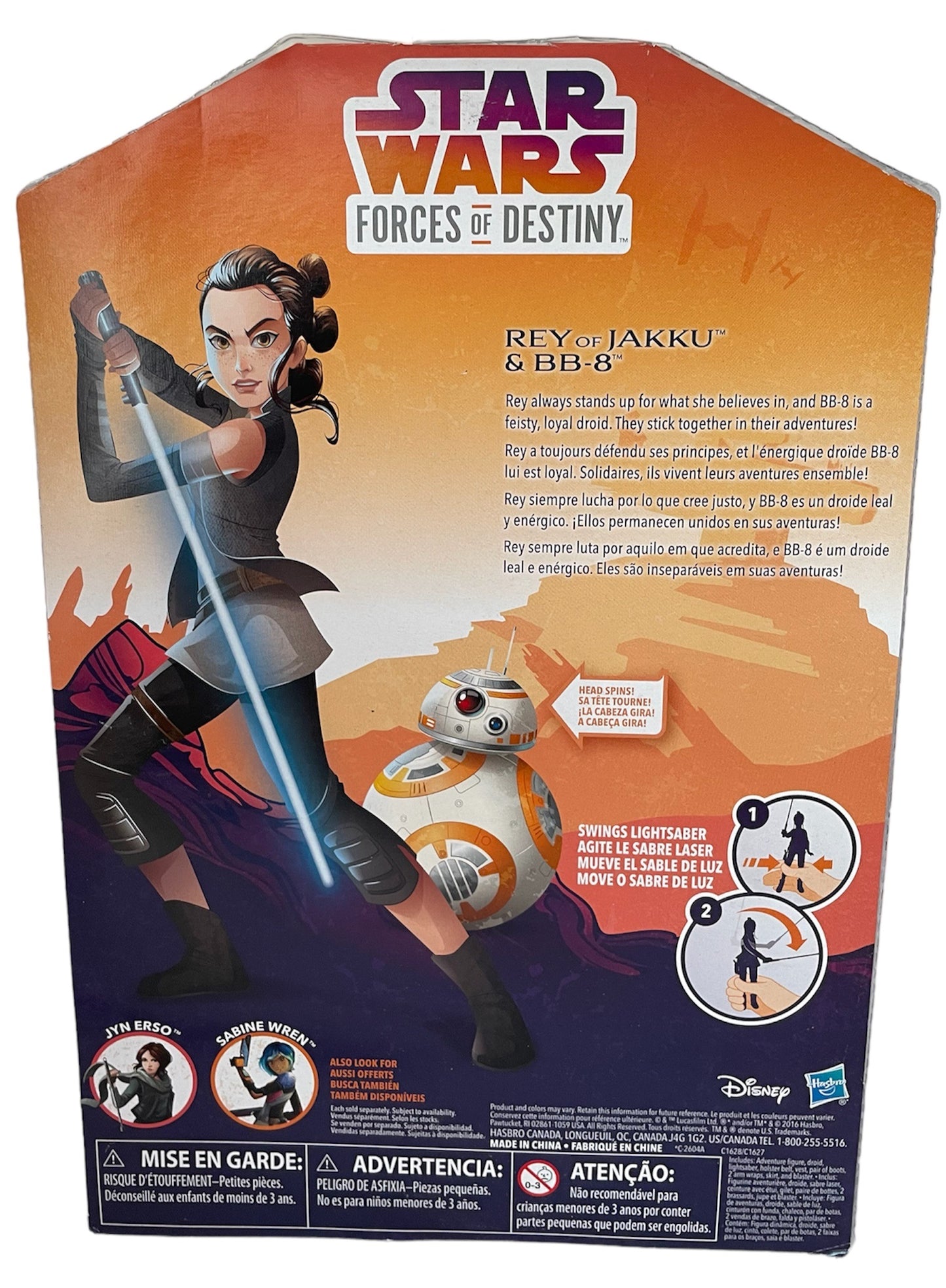 Vintage 2016 Star Wars Forces Of Destiny Rey Of Jakku 12 Inch Action Figure With BB-8 Droid - Brand New Factory Sealed Shop Stock Room Find