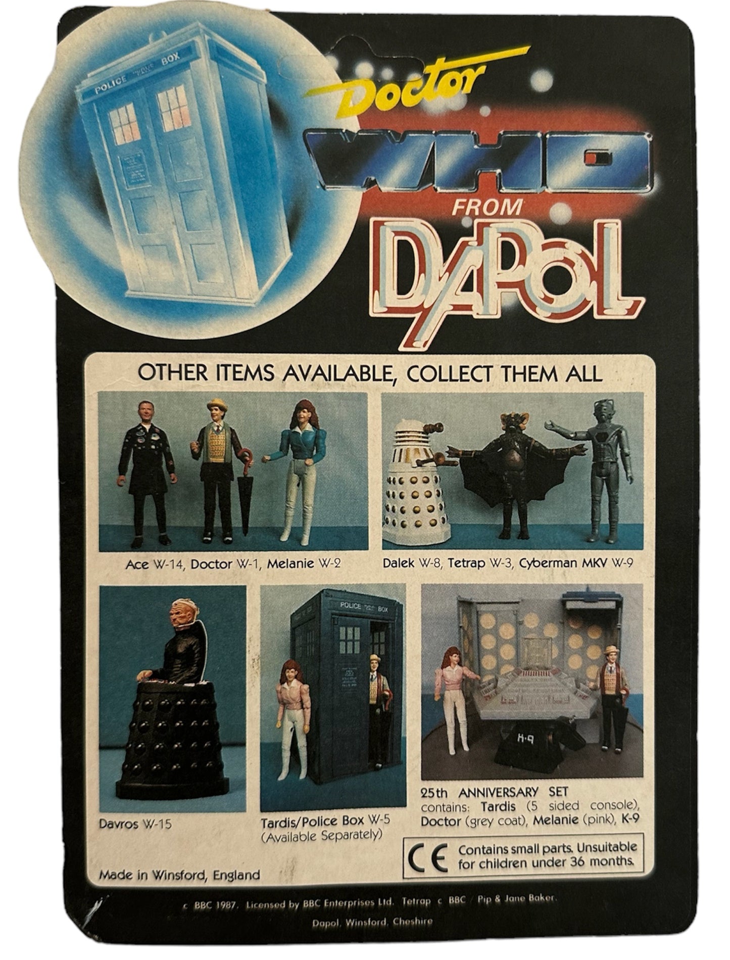 Vintage Dapol 1987 Doctor Dr Who Red And Black Dalek Action Figure - Mint On Card - Shop Stock Room Find