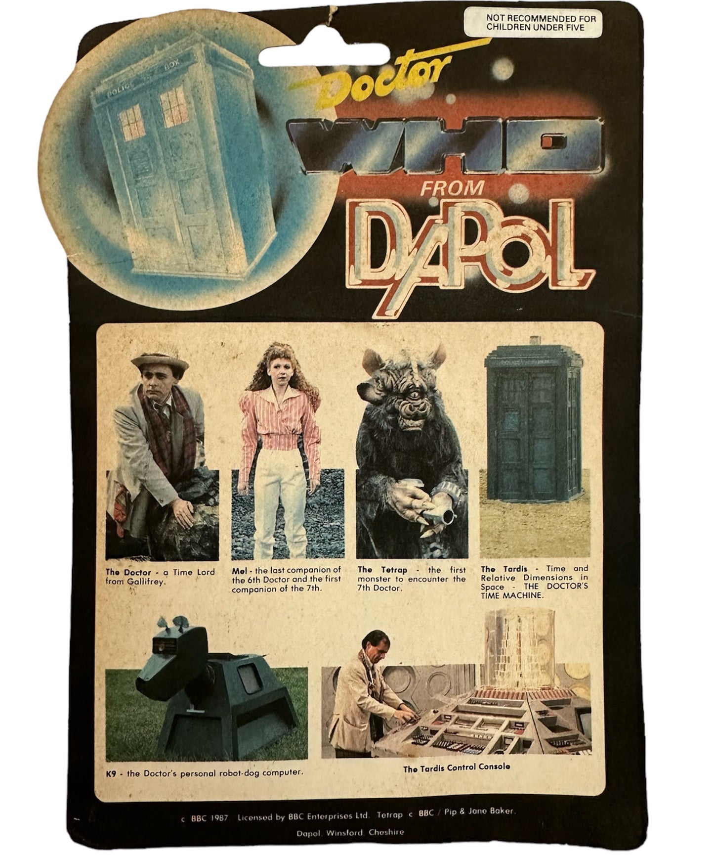 Vintage Dapol 1987 Doctor Dr Who Black And Gold Dalek Action Figure - Mint On Card - Shop Stock Room Find