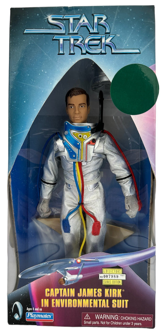 Vintage Playmates 1999 Star Trek The Original Series Collectors Edition - Captain James Kirk In Environmental Suit 9 Inch Action Figure - Brand New Factory Sealed Shop Stock Room Find