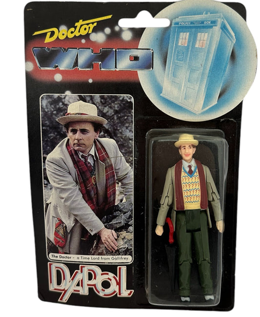Vintage Dapol 1987 Dr Who Classic 7th Doctor In White Jacket Action Figure - Mint On Card - Shop Stock Room Find