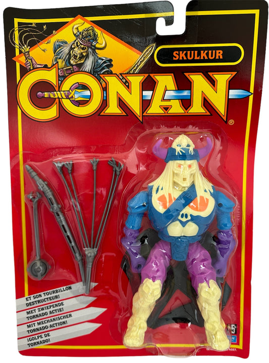 Vintage 1993 Conan The Adventurer - Skulkur 8 Inch Action Figure With Motorized Battle Action On Euro Card - Brand New Factory Sealed Shop Stock Room Find.