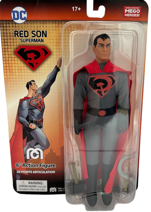 Mego Corporation DC Comics Marty Abrams Presents Red Son Superman 8 Inch Action Figure - Brand New Factory Sealed