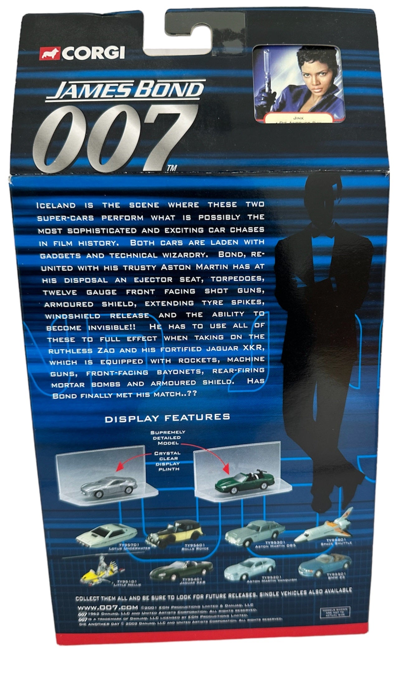 Vintage 2002 Corgi James Bond Die Another Day Set Of 2 1/50 Scale Die-cast Model Vehicles - The Aston V12 Vanquish & The Jag XKR Plus 2 Hand Painted Figures - Set No. TY95901 - Shop Stock Room Find