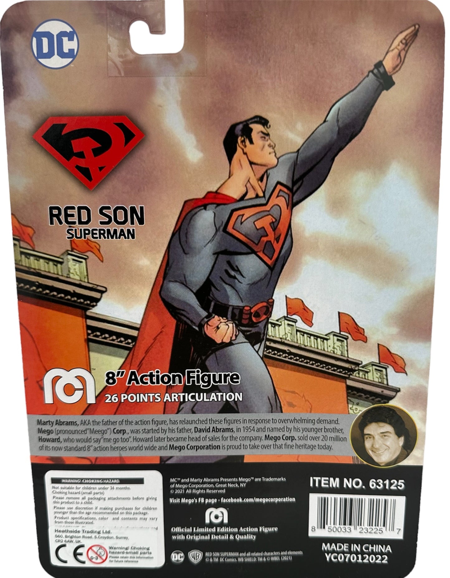 Mego Corporation DC Comics Marty Abrams Presents Red Son Superman 8 Inch Action Figure - Brand New Factory Sealed