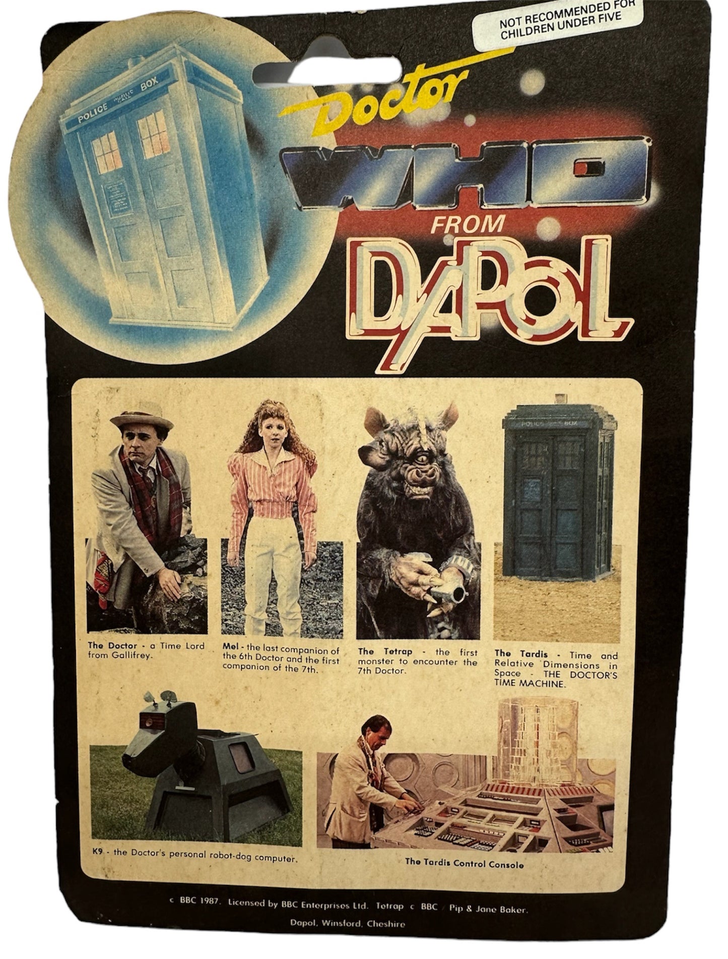 Vintage Dapol 1987 Doctor Dr Who Classic Mel Bush In Blue Shirt Action Figure - Mint On Card - Shop Stock Room Find