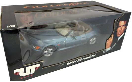 Vintage Unique Toys 1995 James Bond 007 Goldeneye - BMW Z3 1:18 Scale Die-Cast Replica Model Vehicle Car - Factory Sealed Shop Stock Room Find