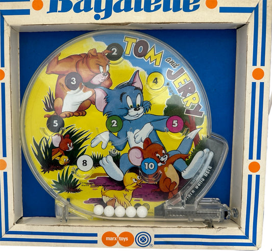 Vintage Marx Toys 1970 Tom And Jerry Bagatelle Pin Ball Game In Full Working Condition In The Original Box