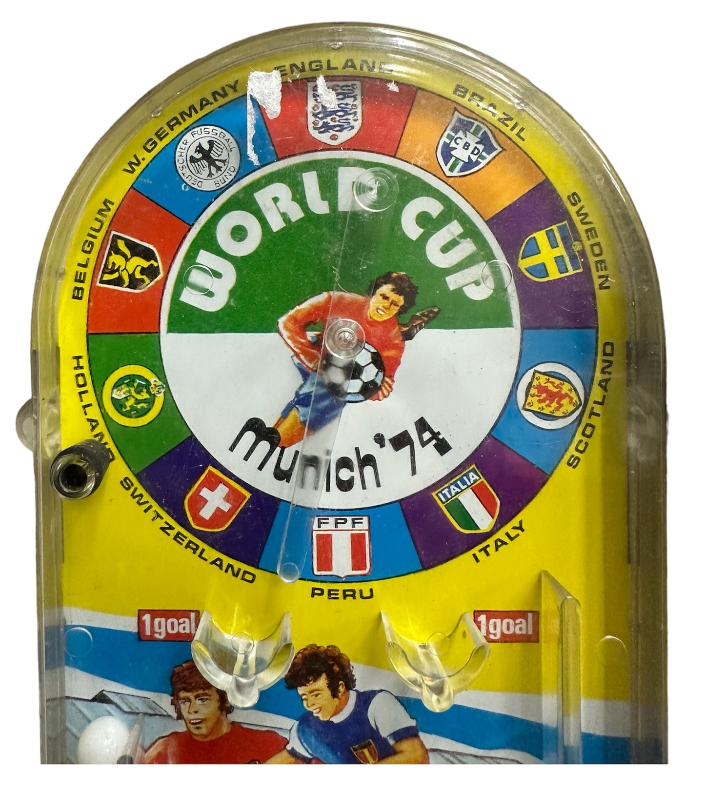 Vintage Louis Marx 1974 Football World Cup Munich 74 Bagatelle Pin Ball Game In Full Working Condition - In The Original Box