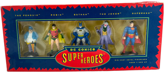 Vintage 1993 DC Comics Classic Super Heroes Die Cast Metal Figurines Box Set 2 Of 5 Super Heroes - Factory Sealed Shop Stock Room Find