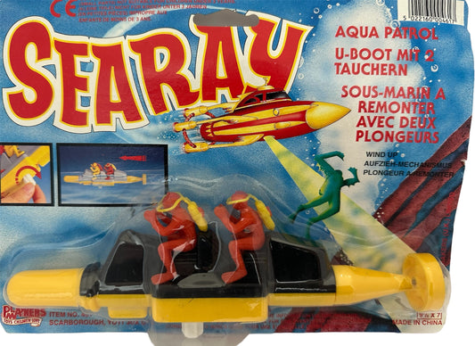 Vintage 1993 Playmakers Searay Aqua Patrol Wind Up Underwater Sub Including Two Mini Divers - Ultra Rare - Mint On Card Shop Stock Room Find