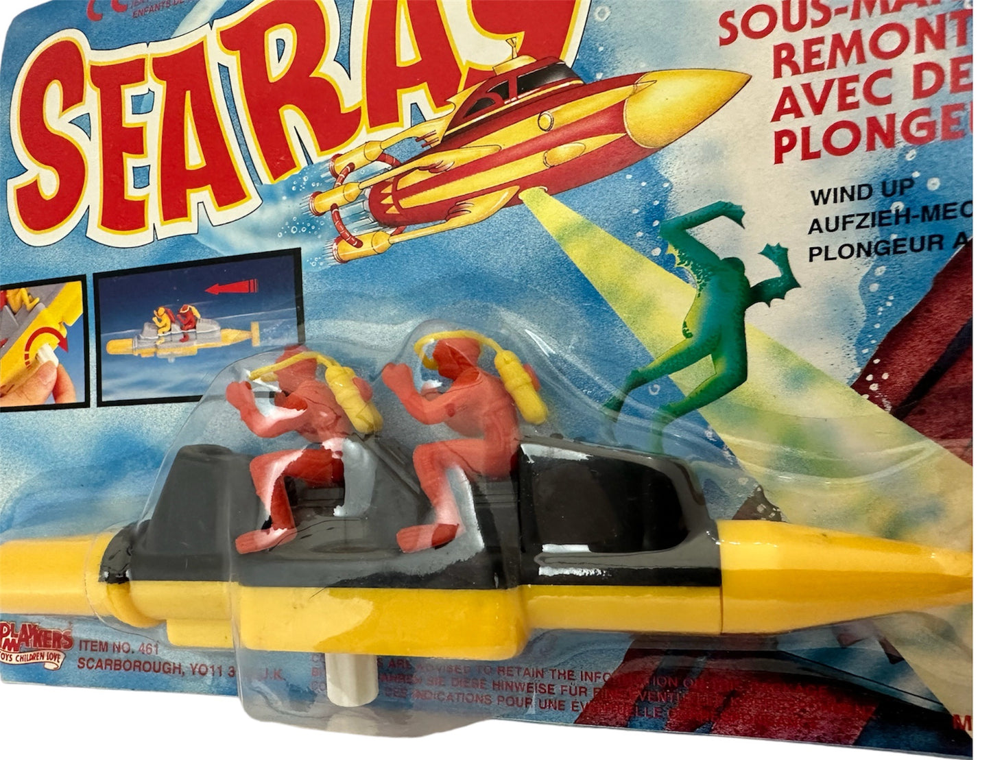 Vintage 1993 Playmakers Searay Aqua Patrol Wind Up Underwater Sub Including Two Mini Divers - Ultra Rare - Mint On Card Shop Stock Room Find