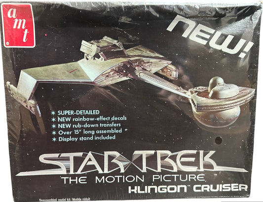 Vintage AMT/Matchbox 1979 Star Trek The Motion Picture The Klingon Cruiser Super Detailed Model Kit With Display Stand Kit No. S971 - Factory Sealed Shop Stock Room Find