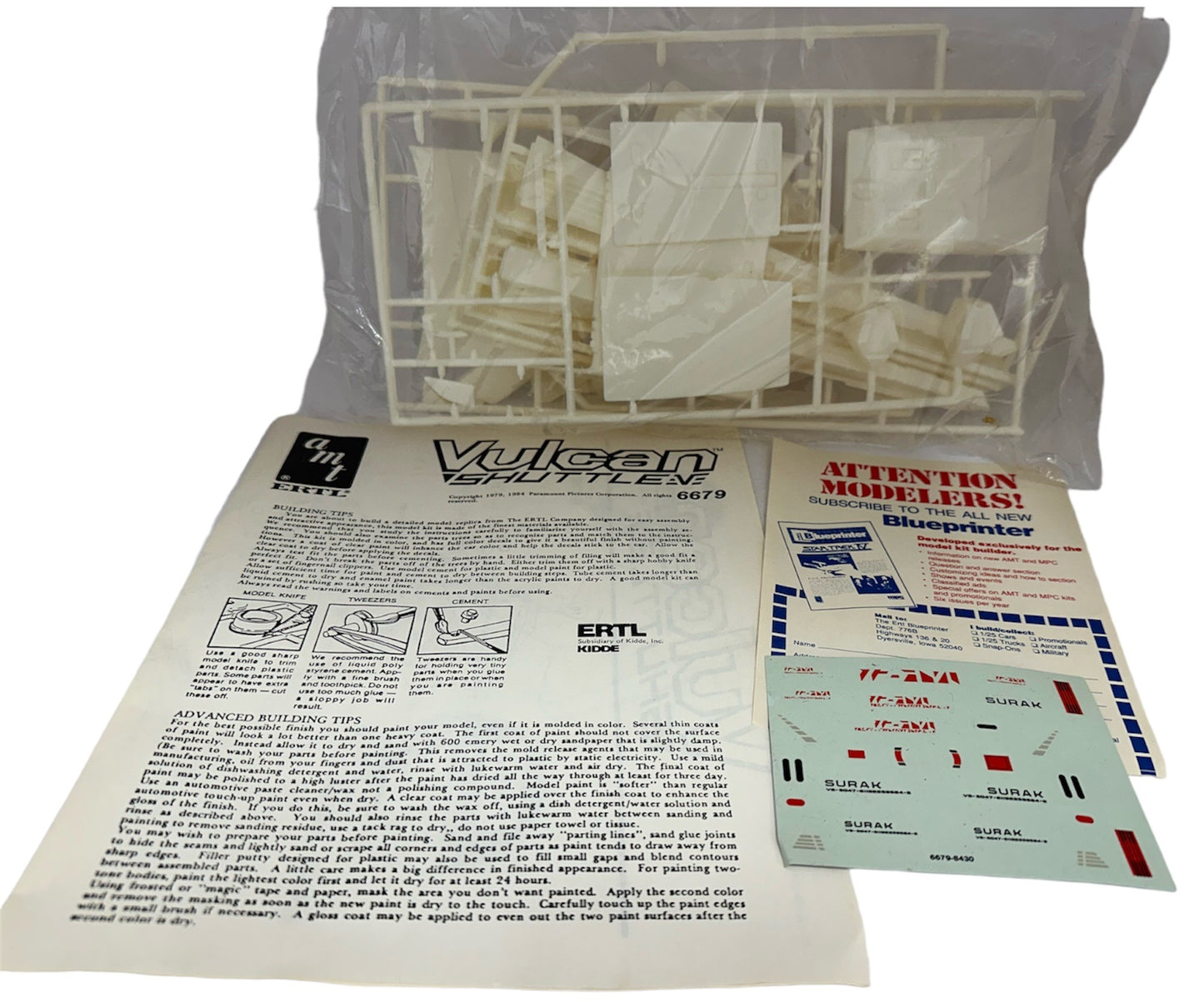 Vintage AMT/ERTL 1984 Star Trek The Motion Picture Vulcan Shuttle Model Kit With Detachable Shuttle Kit No. 6679 - Former Shop Counter Display Item