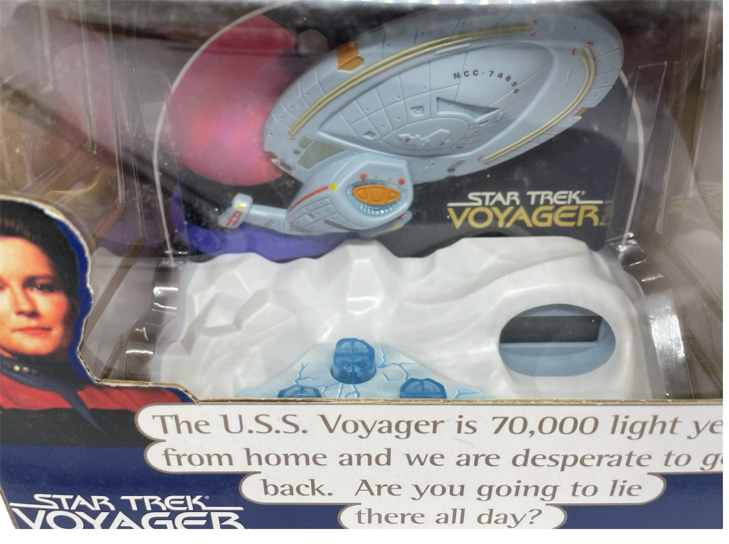 Vintage 1996 Star Trek Voyager NCC-74565 Talking Alarm Clock - Factory Sealed Shop Stock Room Find