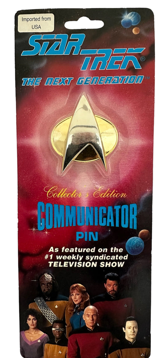 Vintage 1993 Hollywood Pins - Star Trek The Next Generation Collectors Edition Starfleet Communicator Pin Badge - Factory Sealed Shop Stock Room Find