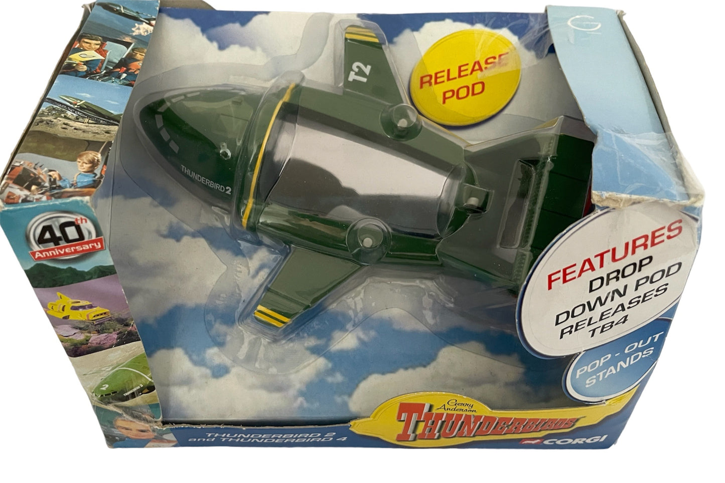 Vintage Corgi 2005 Gerry Andersons Thunderbirds 40th Anniversary DieCast Vehicle Set - Thunderbird 2 With Thunderbird 4 - Factory Sealed Shop Stock Room Find.