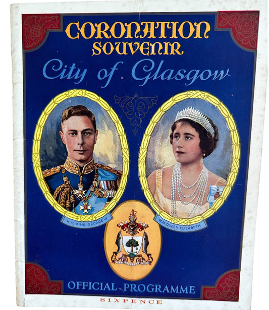 Vintage 1937 Coronation Souvenir - City Of Glasgow - Official Programme - Good Condition Very Very Rare Item