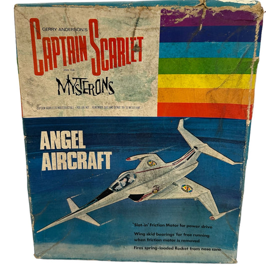 Vintage 1967 Century 21 Toys Gerry Andersons Captain Scarlet &amp; The Mysterons Angel Interceptor Aircraft Friction Drive Replica With Real Firing Rocket - Fantastic Condition 100% Complete And In The Original Box