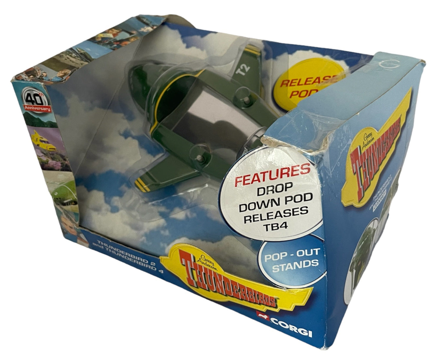 Vintage Corgi 2005 Gerry Andersons Thunderbirds 40th Anniversary DieCast Vehicle Set - Thunderbird 2 With Thunderbird 4 - Factory Sealed Shop Stock Room Find.