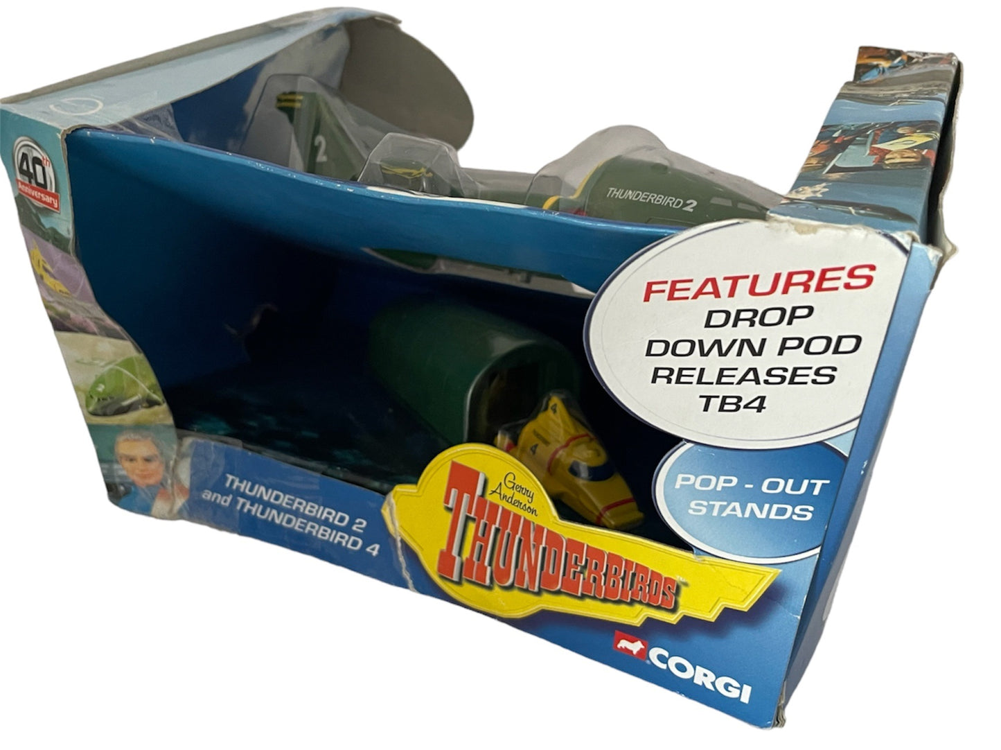 Vintage Corgi 2005 Gerry Andersons Thunderbirds 40th Anniversary DieCast Vehicle Set - Thunderbird 2 With Thunderbird 4 - Factory Sealed Shop Stock Room Find.