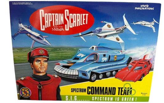 Vintage Vivids 1993 Gerry Andersons Captain Scarlet And The Mysterons Spectrum Command Team Diecast 5 x Vehicle Set. - Factory Sealed Shop Stock Room Find