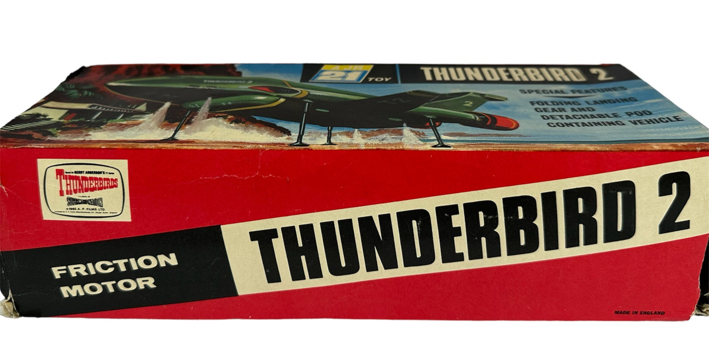 Vintage JR21 1965 Gerry Andersons Thunderbirds Thunderbird 2 Friction Motor Scale Model With The Mole - Fantastic Condition In The Original Box