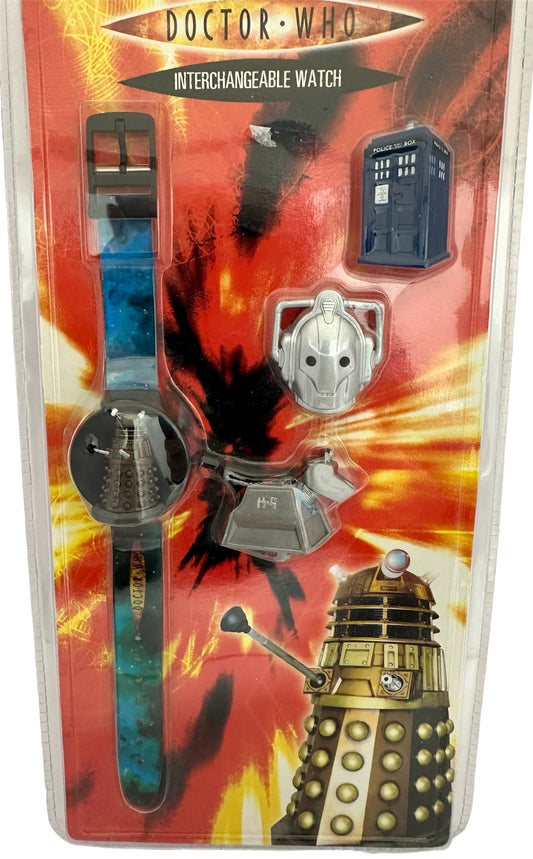 Vintage 2007 Doctor Dr Who Interchangeable Head LCD Wrist Watch - Factory Sealed Shop Stock Room Find