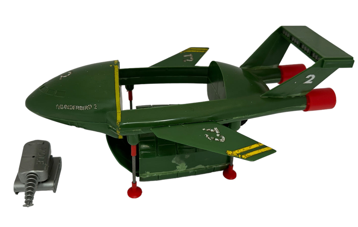 Vintage JR21 1965 Gerry Andersons Thunderbirds Thunderbird 2 Friction Motor Scale Model With The Mole - Fantastic Condition In The Original Box