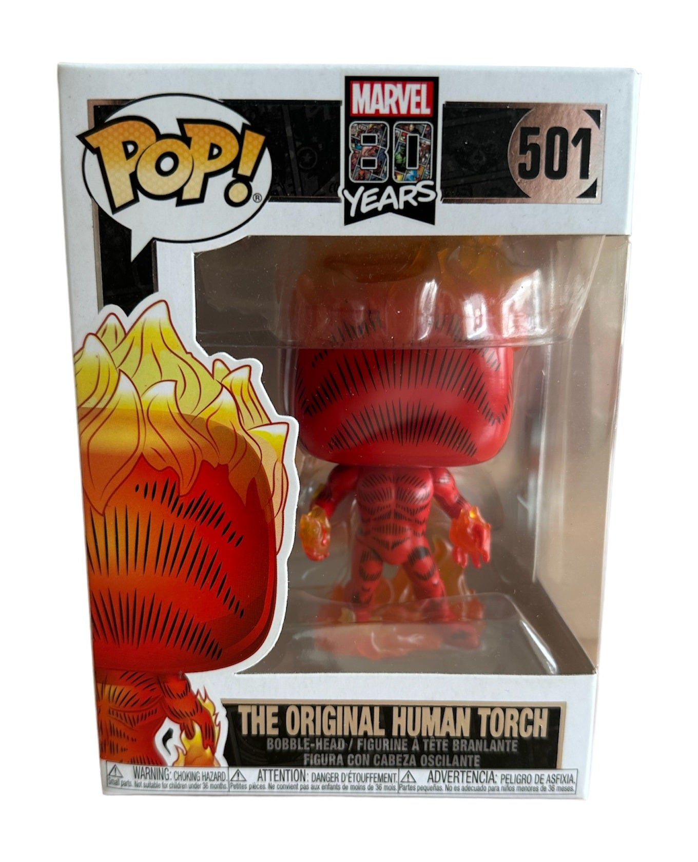 POP! 2019 Marvels 80 Years First Appearance Funko Pop Vinyl Figure - The Original Human Torch Bobble-Head No. 501 - Brand New Shop Stock Room Find