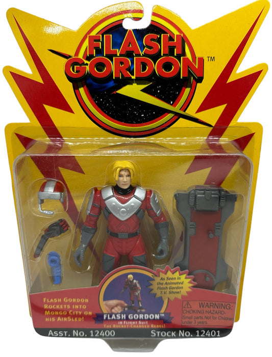 Vintage 1996 Flash Gordon The Animated Series - Flash Gordon In Flight Suit Action Figure - Brand New Factory Sealed Shop Stock Room Find