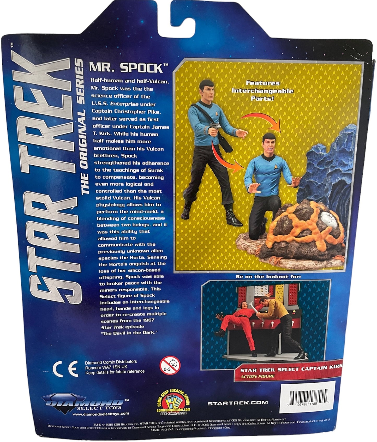 Vintage 2015 Star Trek The Original Series Diamond Select Limited Edition Collectors Series - Mr Spock Figurine With Horta Diorama Set - Brand New Factory Sealed Shop Stock Room Find