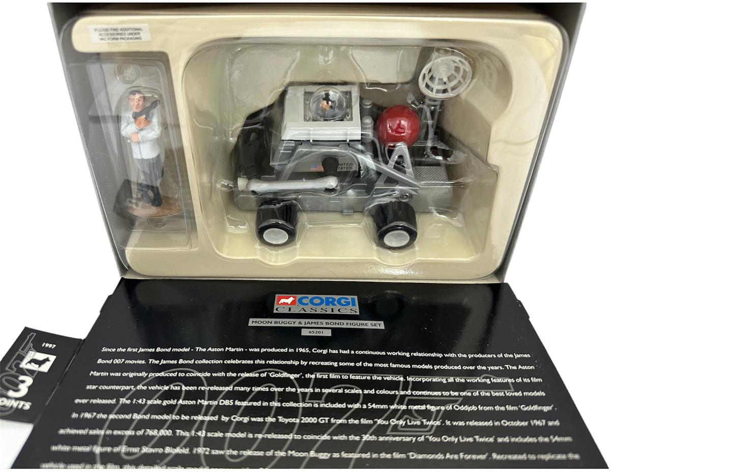 Vintage 1997 Corgi Classics James Bond 007 Collection - Moon Buggy And James Bond Figure Set Number 65201 - Shop Stock Room Find
